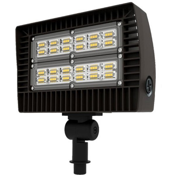 Intense 50 watt LED Chip On Board 120-277 V Slim Flood Light with Knuckle, Bronze IN2563228